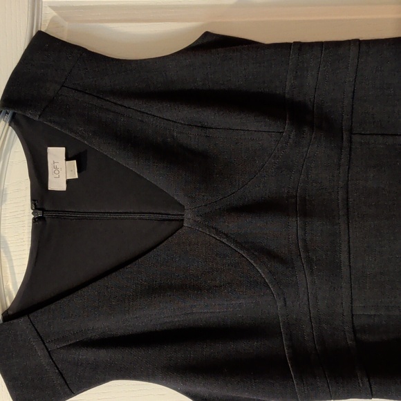 Loft Charcoal/ dark Gray Sleeveless Dress, Size 8 - Picture 4 of 10